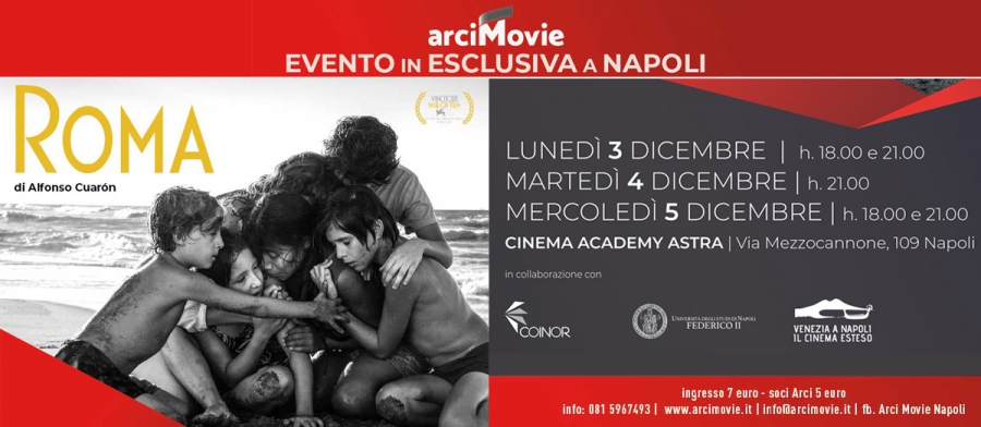 Arci Movie presenta ROMA di Alfonso Cuar&oacute;n in anteprima a Napoli