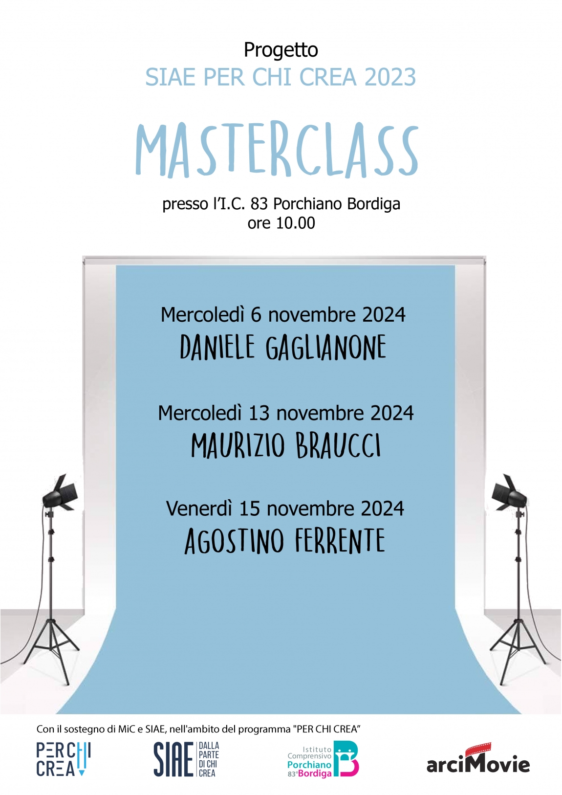 Masterclass di cinema all'I.C. 83 Porchiano Bordiga