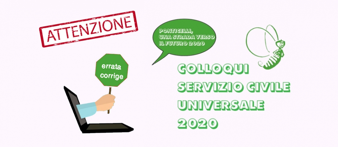 ERRATA CORRIGE Calendario colloqui Servizio Civile Universale